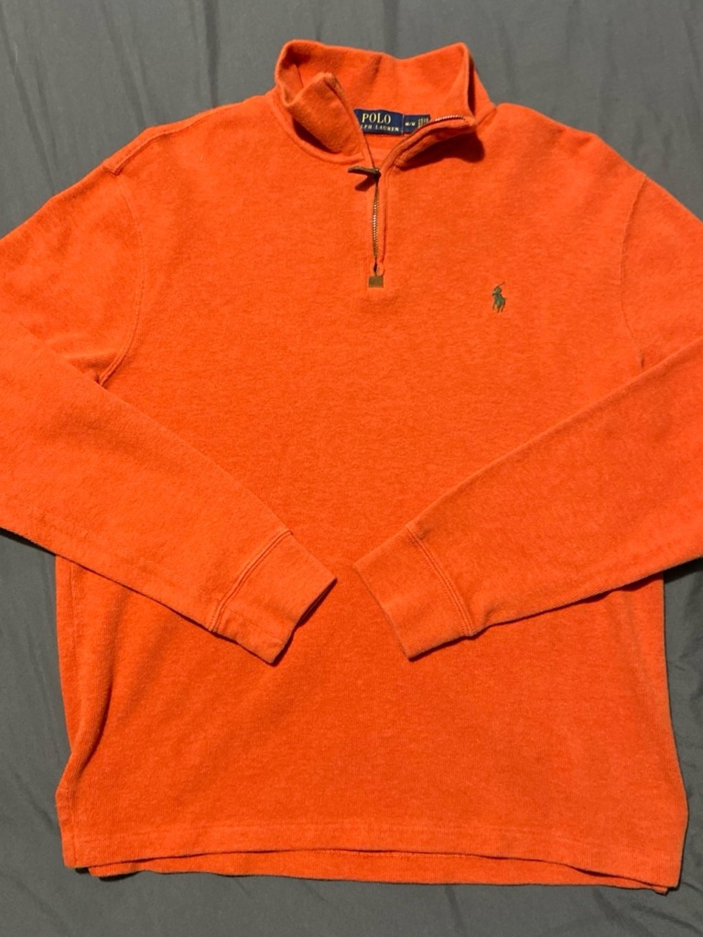 Polo by Ralph Lauren Bright Orange Quarter-Zip Pullover